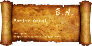Baricz Antal névjegykártya